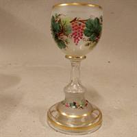 antik glas med drue bemaling